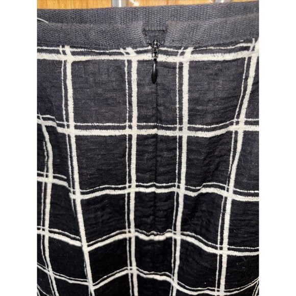 Madewell Windowpane Plaid Mini Skirt 6 Black White Cotton zip Lined Women - Picture 3 of 7